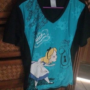 Alice in Wonderland Scrub top